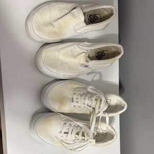 Vans Off-White Slip-On and Lace-Up Shoes for Tie- Dying READ DESCRIPTION